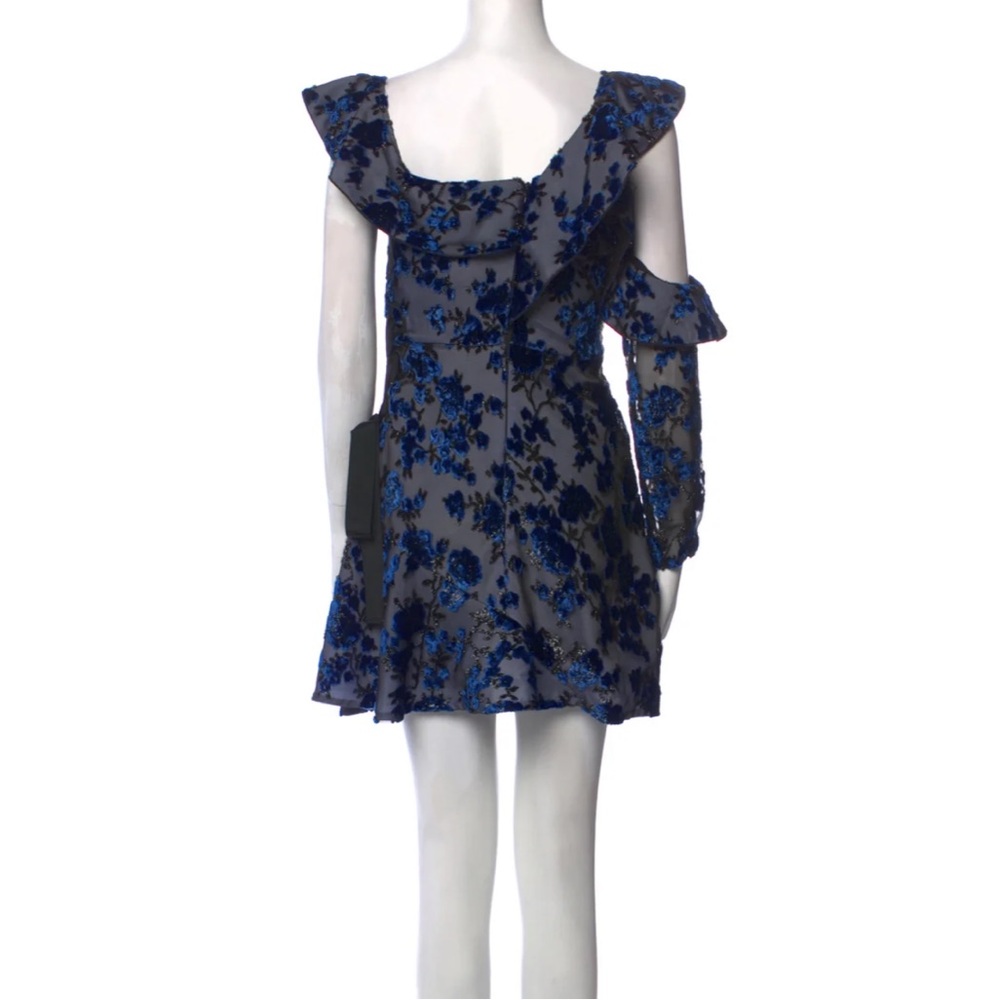 Self-Portrait Floral Print Velvet Mini Dress - Picture 3 of 3